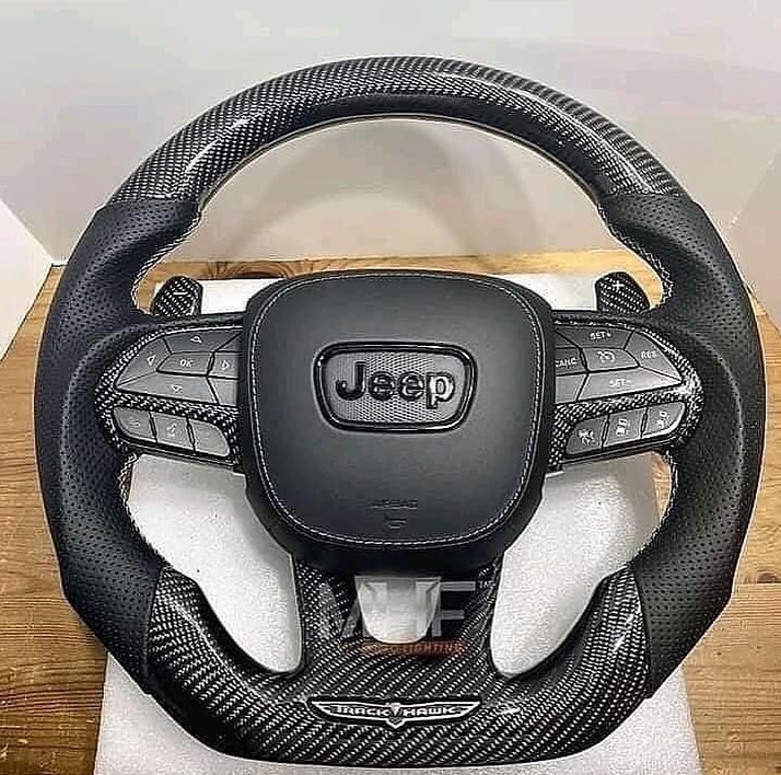 SRT8 Jeep Trackhawk Carbon Fiber Steering Wheel. Brand New