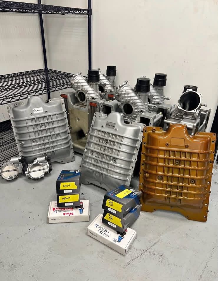 Hellcat Blowers, Injectors, Red eye Injectors, Throttle bodies ,Lids and Factory Crank Pulleys.